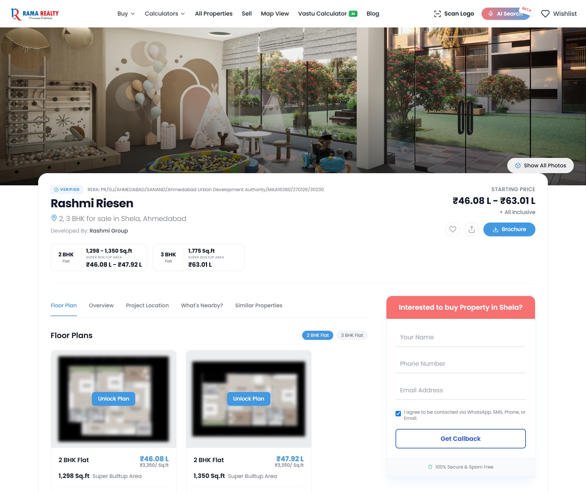Rama Realty | AI-Powered Real Estate Platform Content Generation Interface